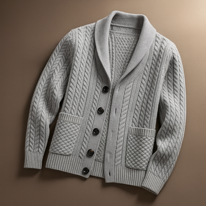Classic Crew Neck Knit Cardigan Sweater