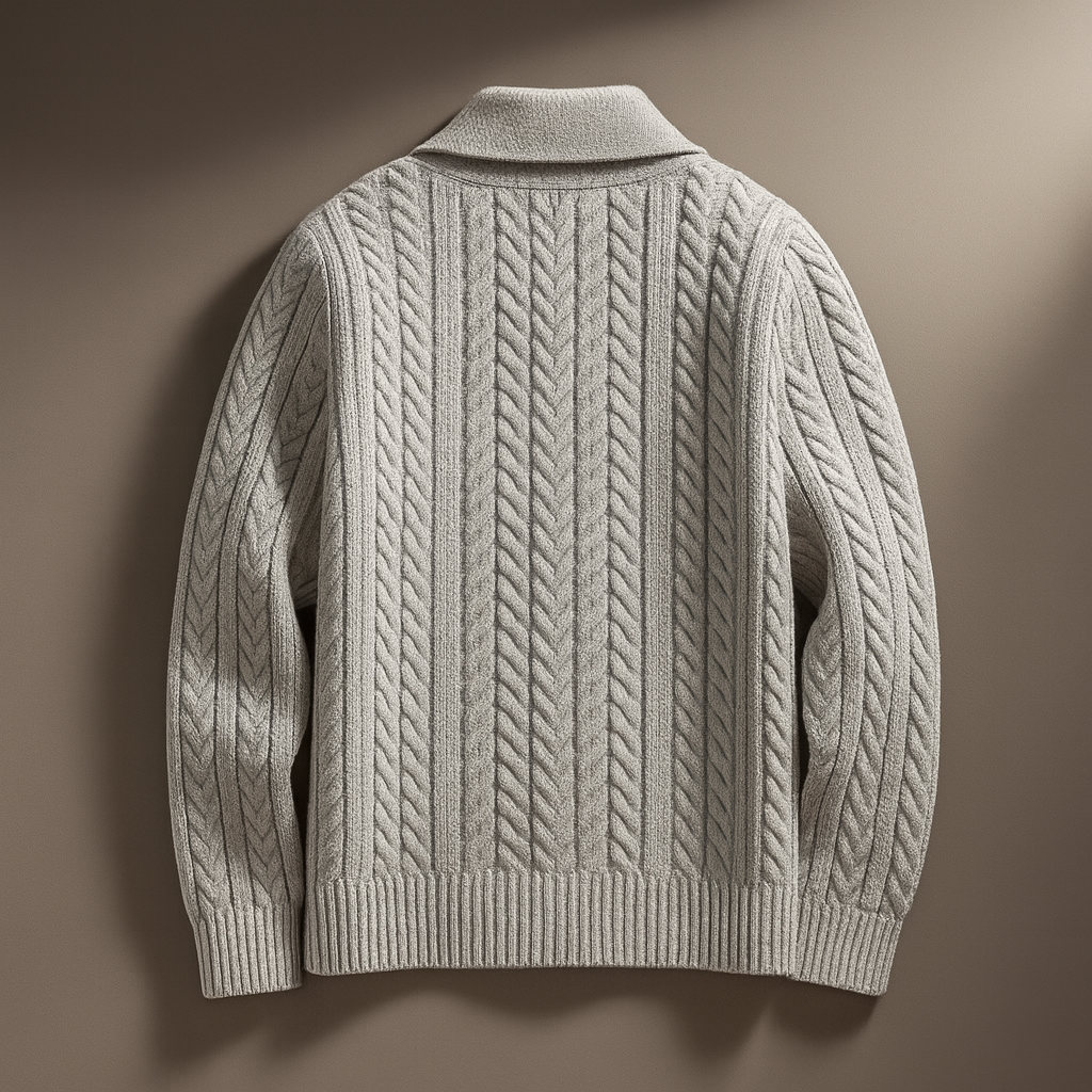 Classic Crew Neck Knit Cardigan Sweater