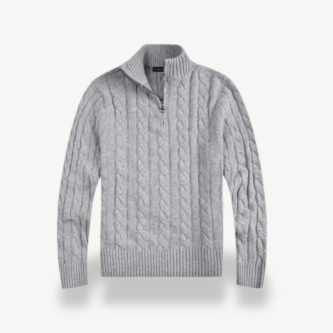 Classic Fit Knit Quarter Zip Sweater - OutfitLondon