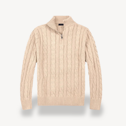 Classic Fit Knit Quarter Zip Sweater