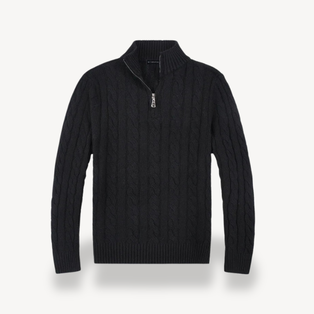 Classic Fit Knit Quarter Zip Sweater