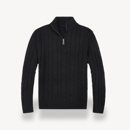 Classic Fit Knit Quarter Zip Sweater