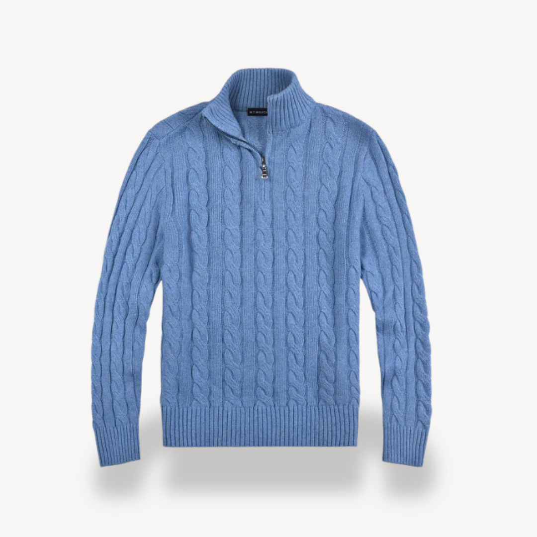 Classic Fit Knit Quarter Zip Sweater