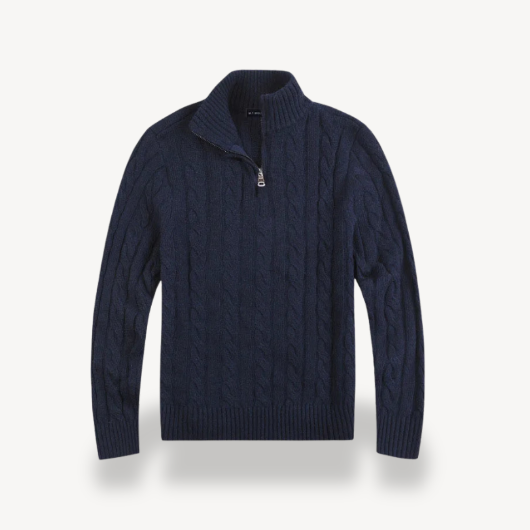 Classic Fit Knit Quarter Zip Sweater