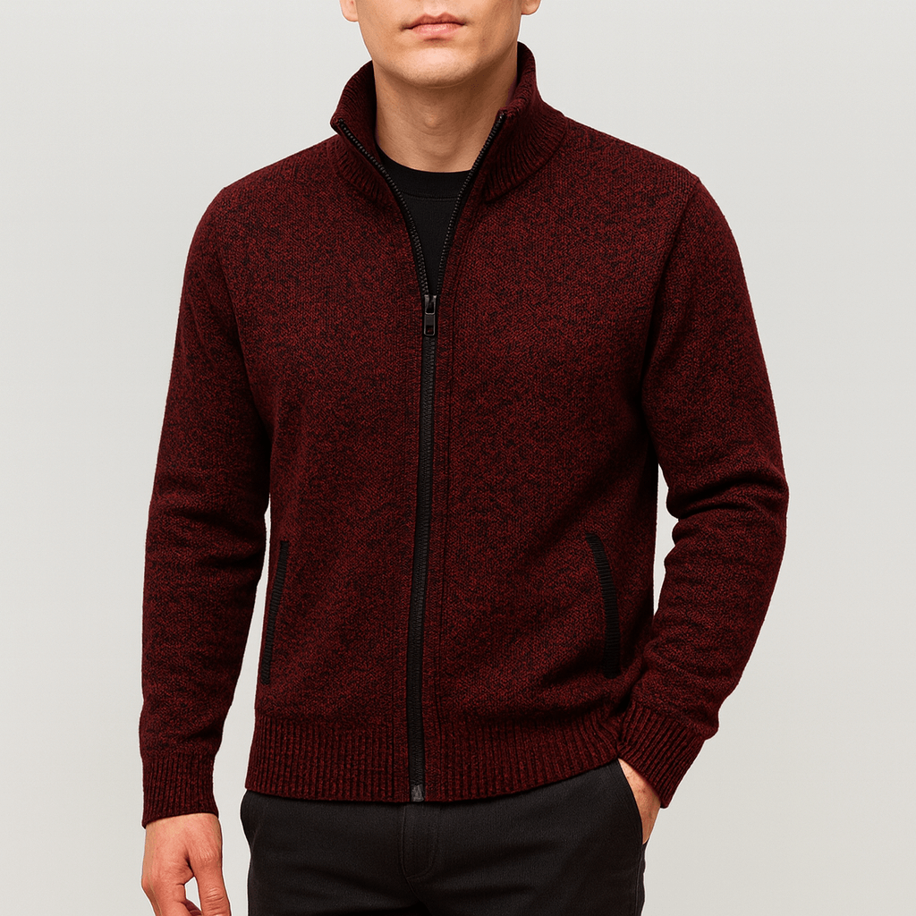 Men's Quilted Fleece Zipper Neck Jacket