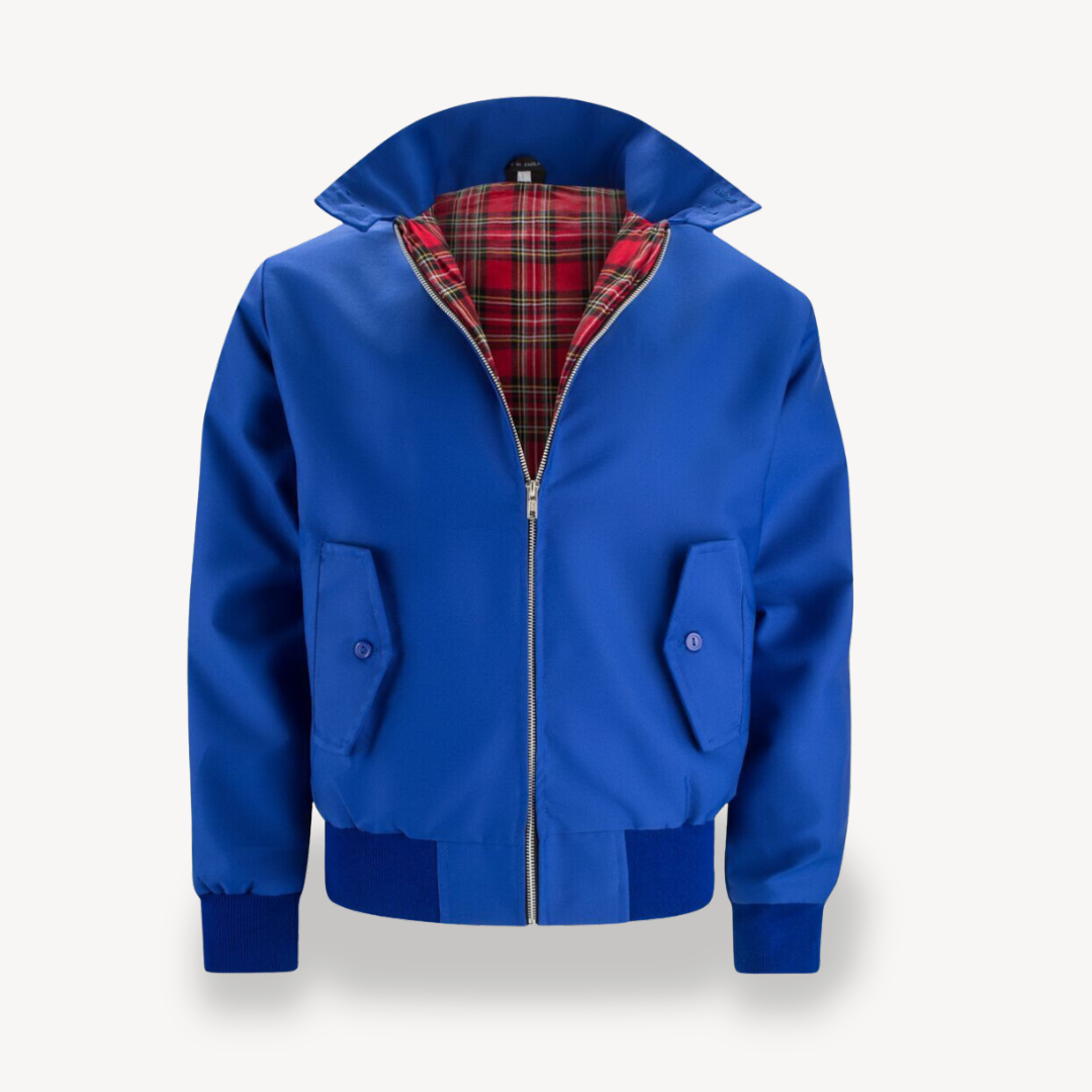 Traditional Plaid Mens Harrington Coat