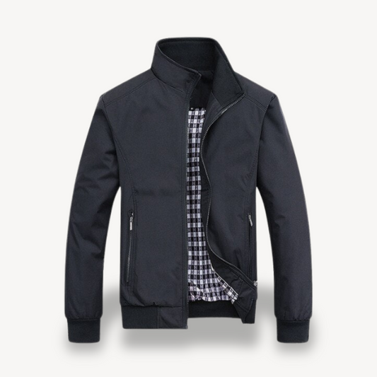 Slim Fit Quilted Plaid Bomber Coat - OutfitLondon
