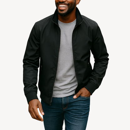 Slim Fit Quilted Plaid Bomber Coat