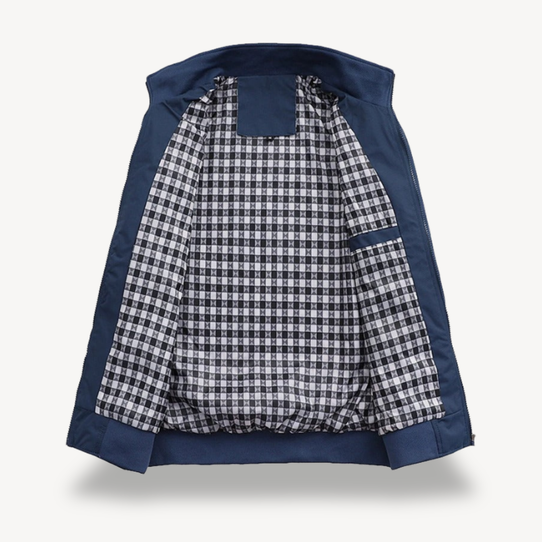 Slim Fit Quilted Plaid Bomber Coat
