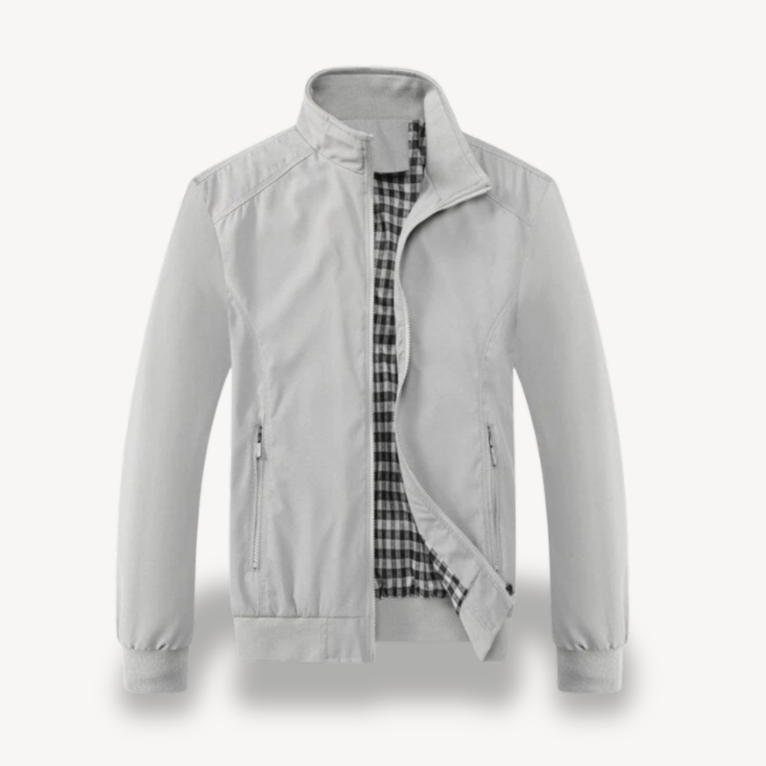 Slim Fit Quilted Plaid Bomber Coat