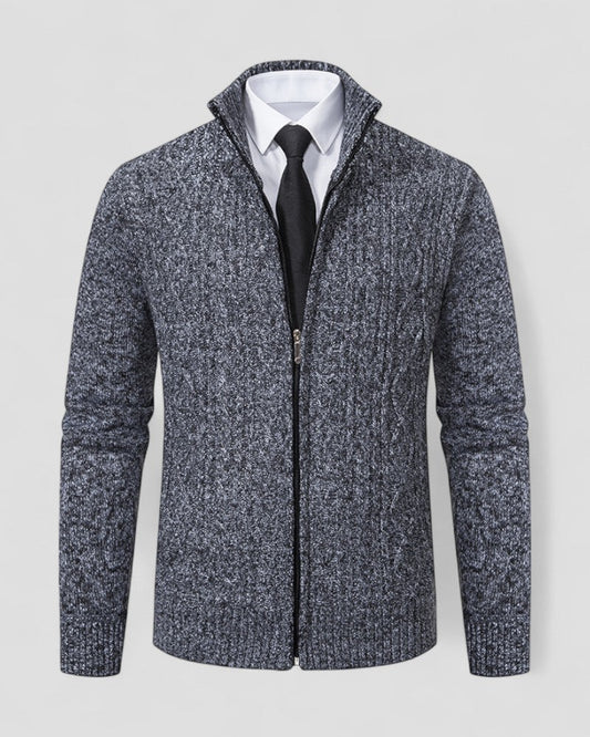 Men's Crew Neck Zipper Knit Sweater - OutfitLondon