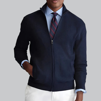 Men's Stylish Knit Zip-Up Cardigan Sweater