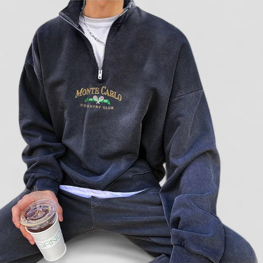 Classic Mens Fleece Quarter Zip Pullover - OutfitLondon