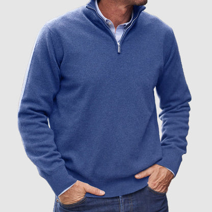 Classic Men's Textured Zip Sweater - OutfitLondon