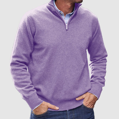 Classic Men's Textured Zip Sweater