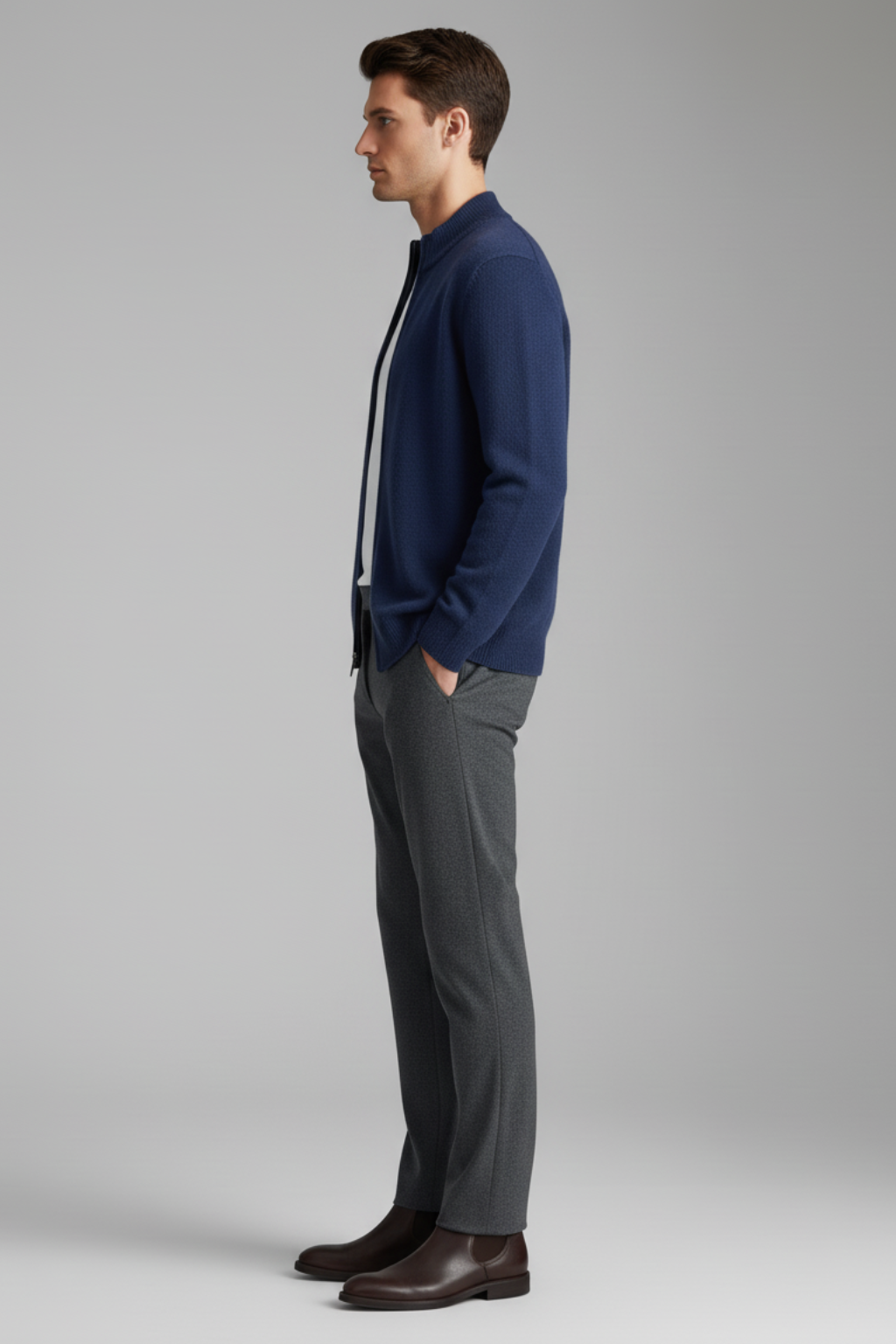 Men's Button Front Long Sleeve Sweater Cardigan