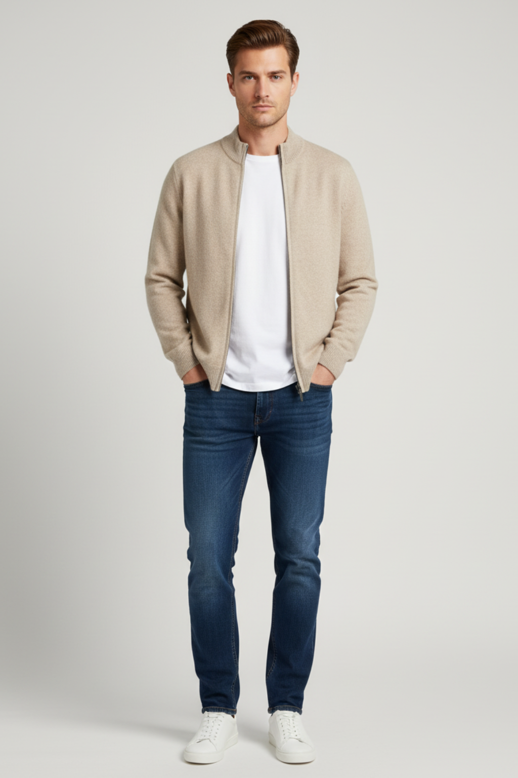Men's Button Front Long Sleeve Sweater Cardigan