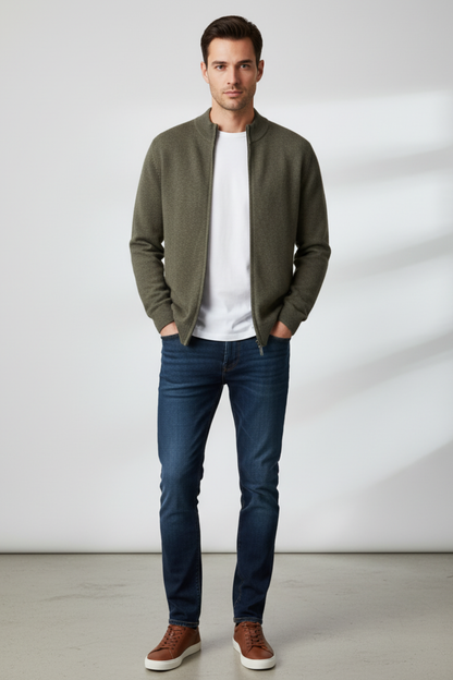 Men's Button Front Long Sleeve Sweater Cardigan