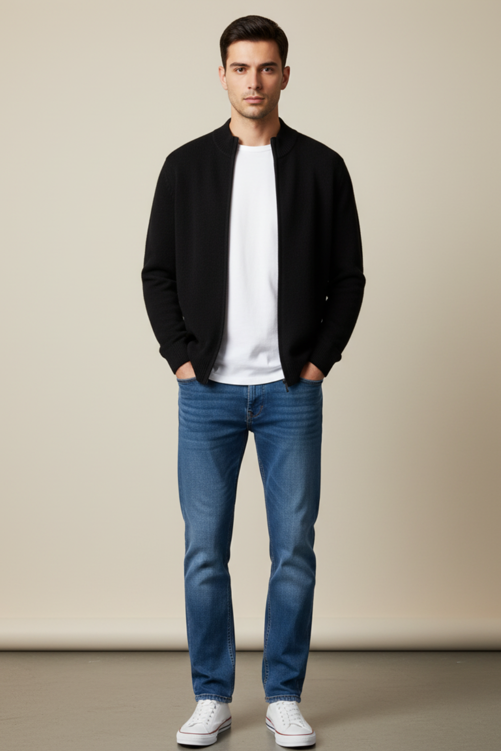 Men's Button Front Long Sleeve Sweater Cardigan
