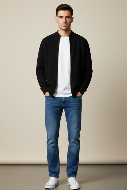 Men's Button Front Long Sleeve Sweater Cardigan