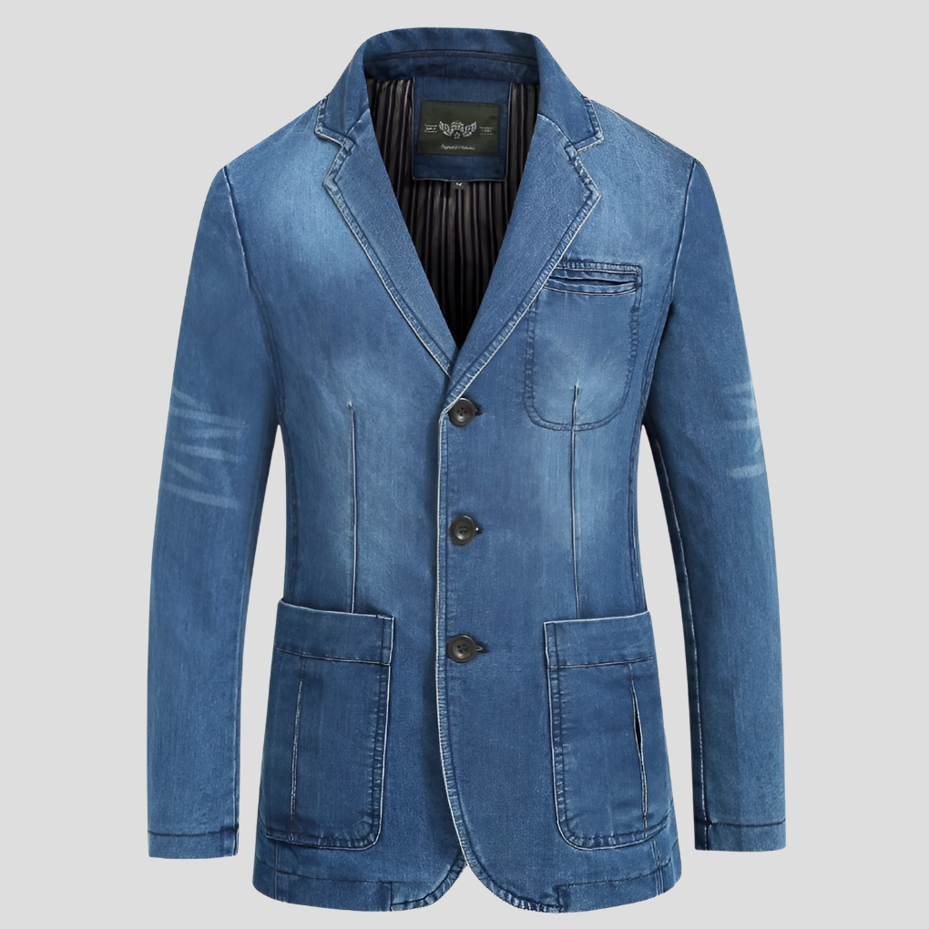 Classic Faded Denim Jacket for Men