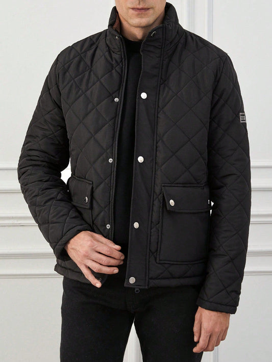 Warm Men's Insulated Long Sleeve Puffer Coat - OutfitLondon