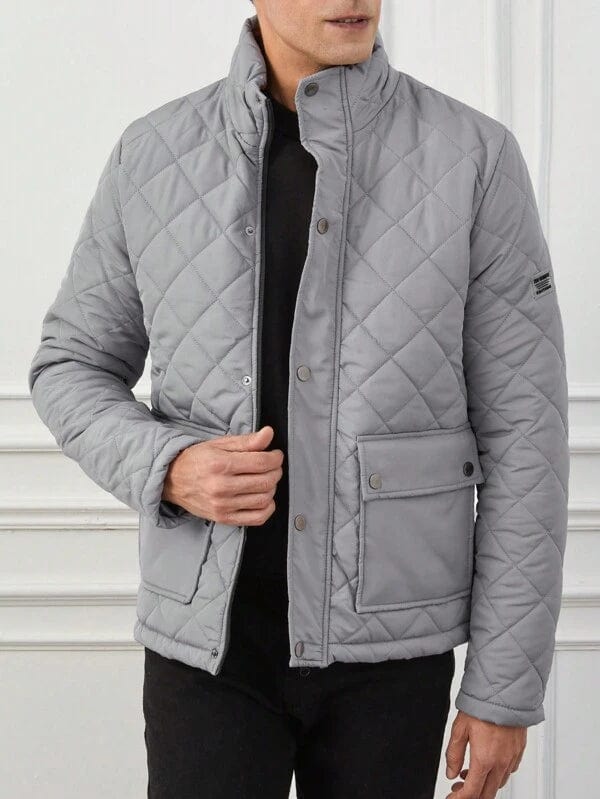 Warm Men's Insulated Long Sleeve Puffer Coat