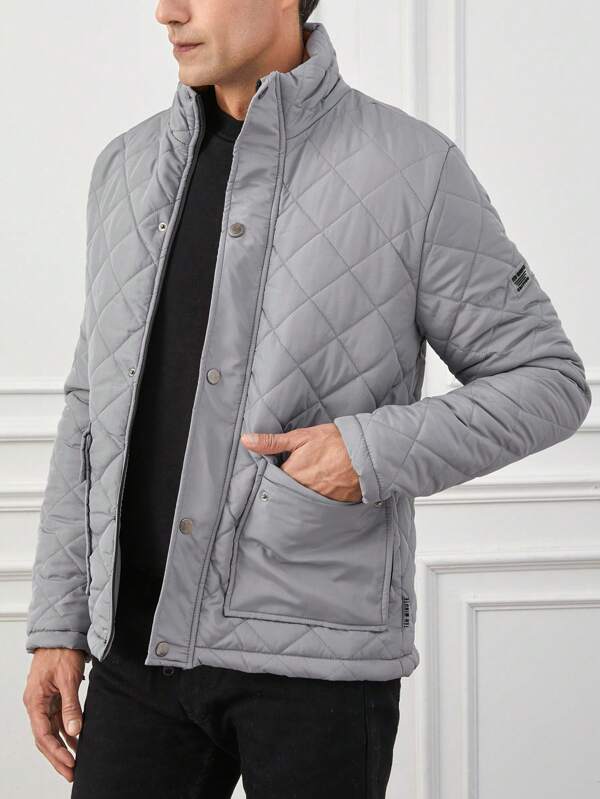 Warm Men's Insulated Long Sleeve Puffer Coat