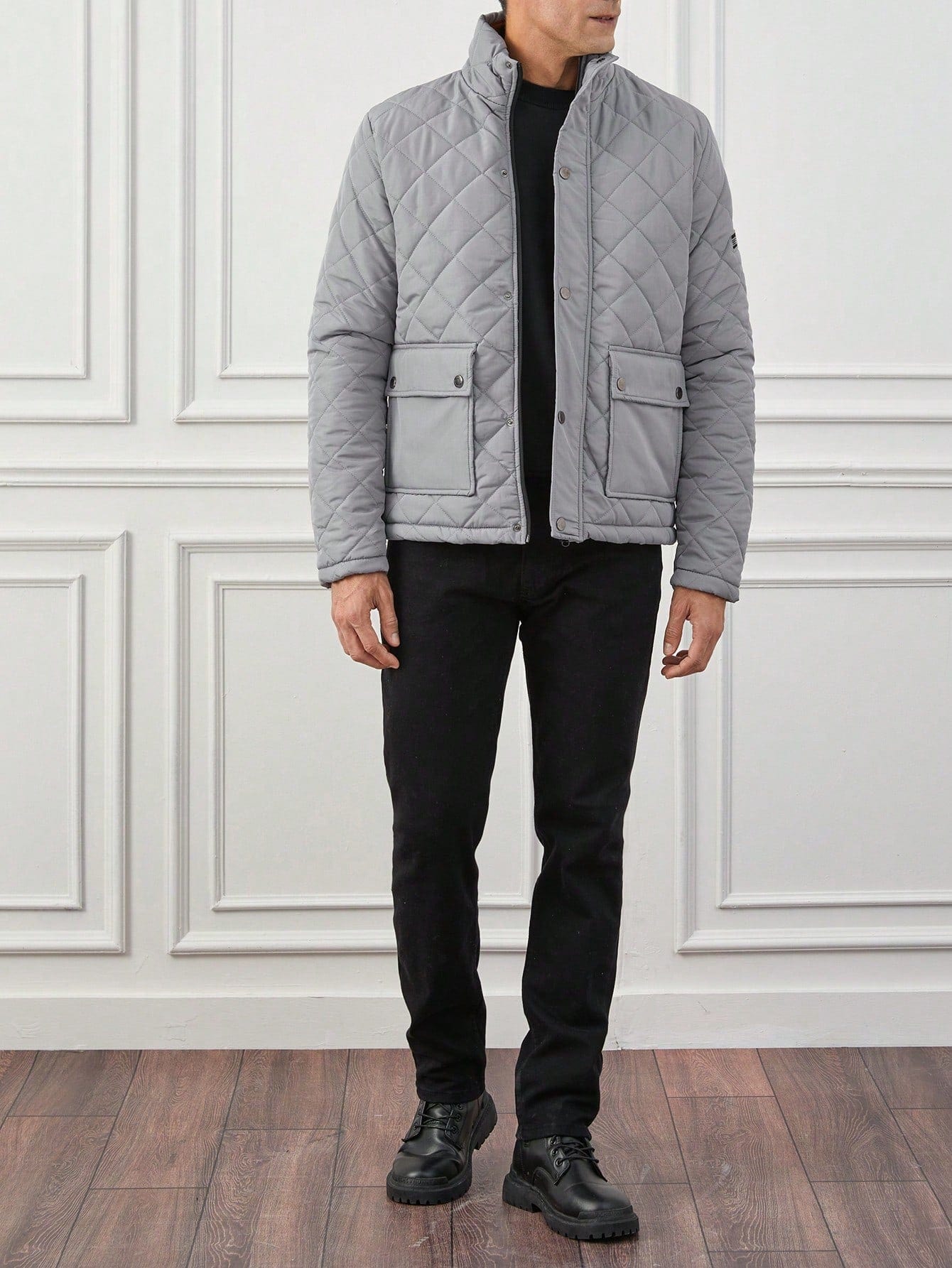 Warm Men's Insulated Long Sleeve Puffer Coat