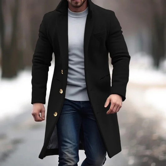 Warm Wool Coat for Men - Classic Winter Jacket - OutfitLondon
