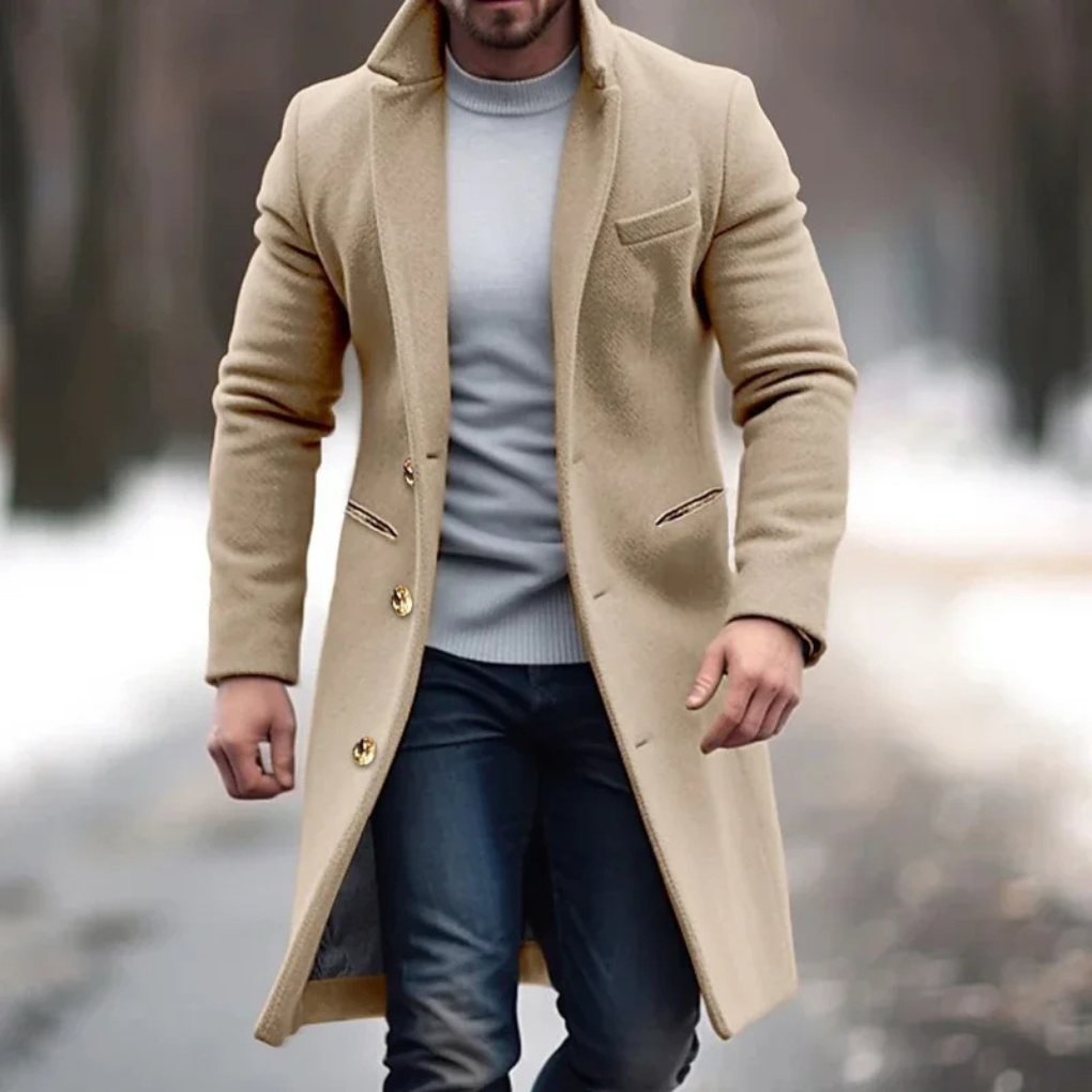 Warm Wool Coat for Men - Classic Winter Jacket