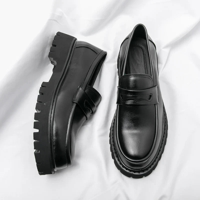 Men's Leather Comfort Slip On Shoes - OutfitLondon