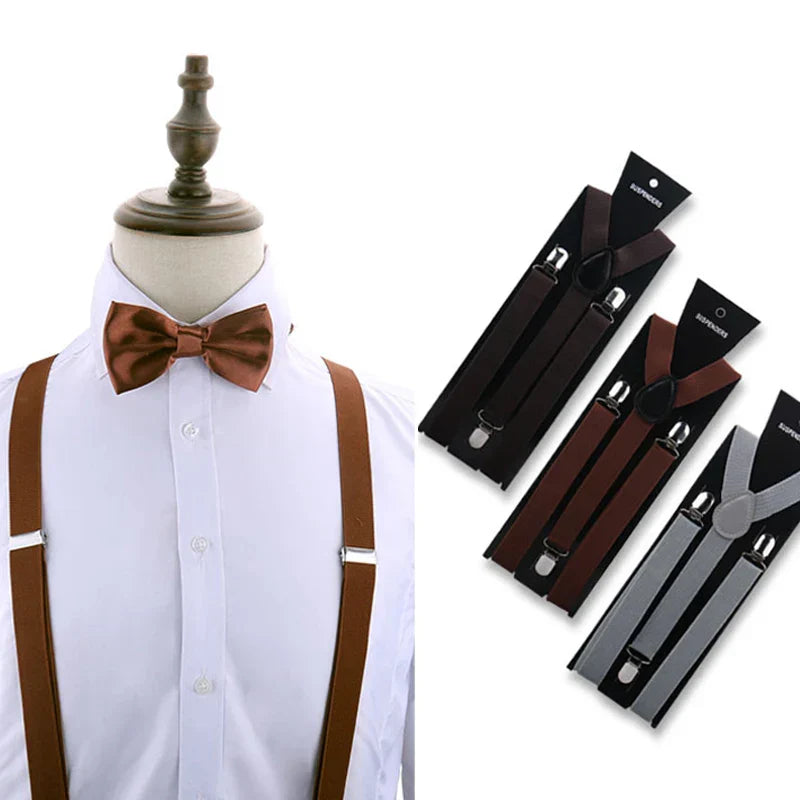 Classic Adjustable Tie and Suspenders Set - OutfitLondon