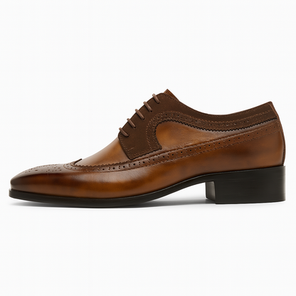 Classic Brown Leather Wingtip Shoes