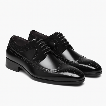 Classic Brown Leather Wingtip Shoes - OutfitLondon