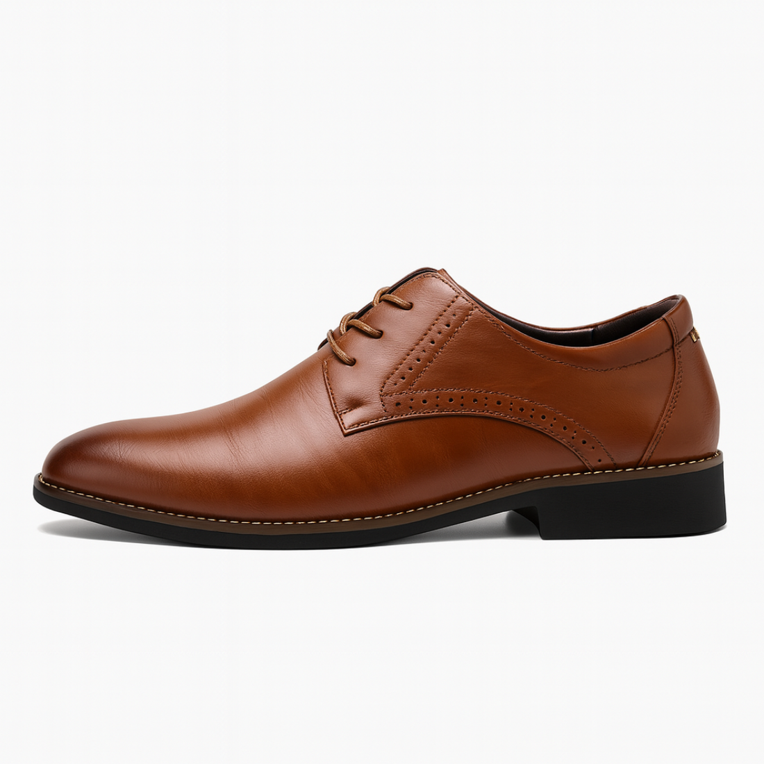 Classic Tan Leather Dress Shoes - Elegant Lace Up Oxfords - OutfitLondon