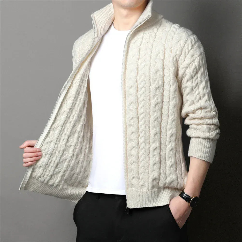 Cozy Oversized Cable Knit Sweater Jacket