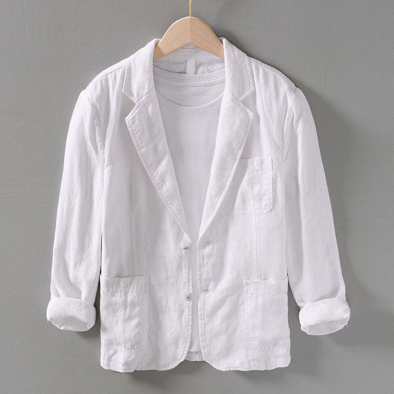 Relaxed Fit Mens Linen Blazer Jacket