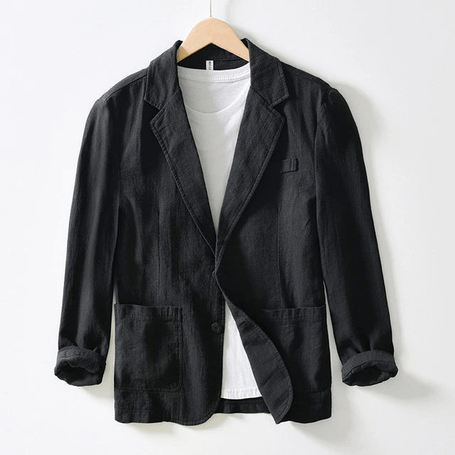 Relaxed Fit Mens Linen Blazer Jacket
