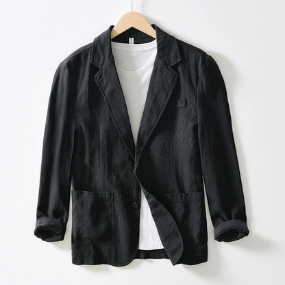 Relaxed Fit Mens Linen Blazer Jacket