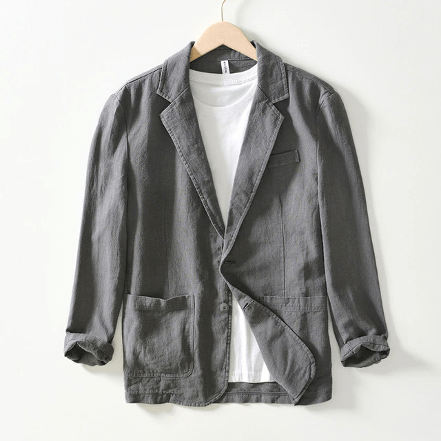 Relaxed Fit Mens Linen Blazer Jacket