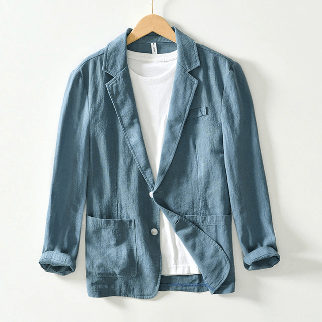 Relaxed Fit Mens Linen Blazer Jacket