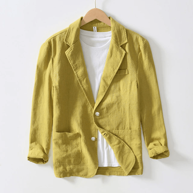 Relaxed Fit Mens Linen Blazer Jacket