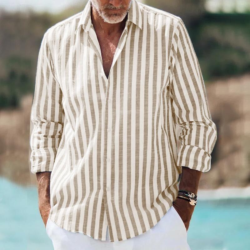 Comfortable Striped Dress Shirt – Classic Long Sleeve Style