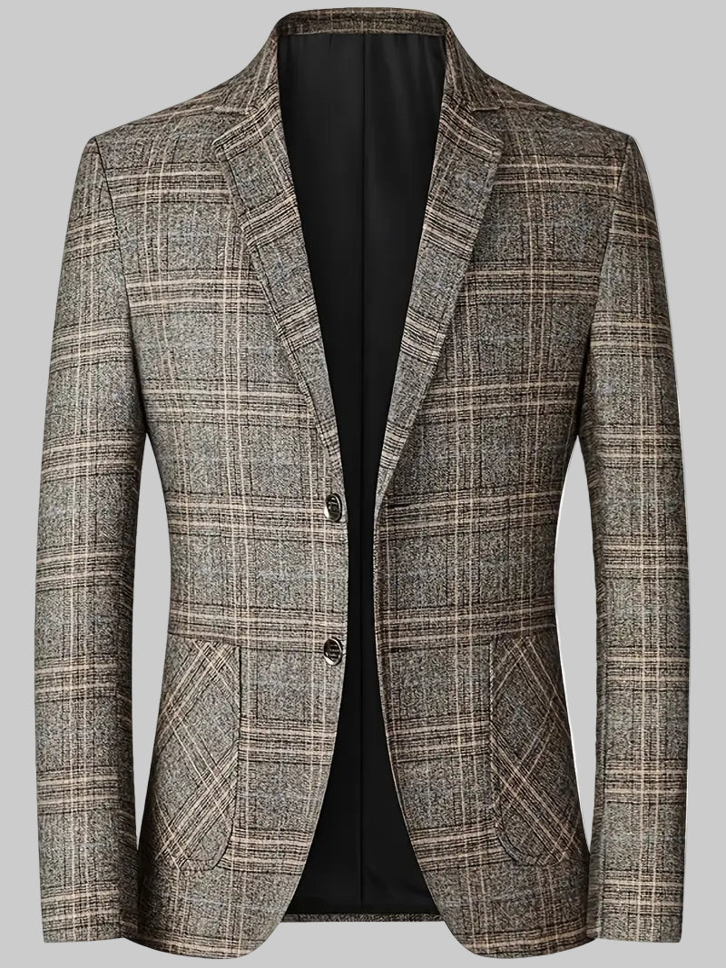 Classic Fit Checked Suit Jacket