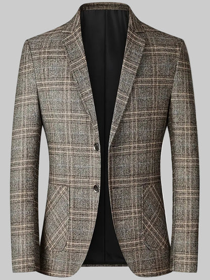 Classic Fit Checked Suit Jacket