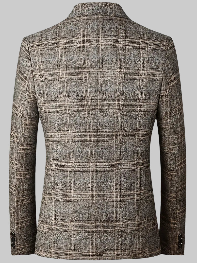 Classic Fit Checked Suit Jacket