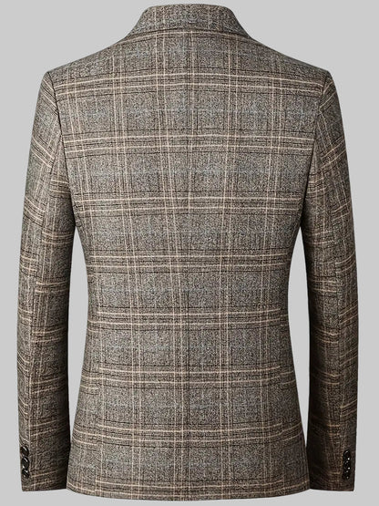 Classic Fit Checked Suit Jacket