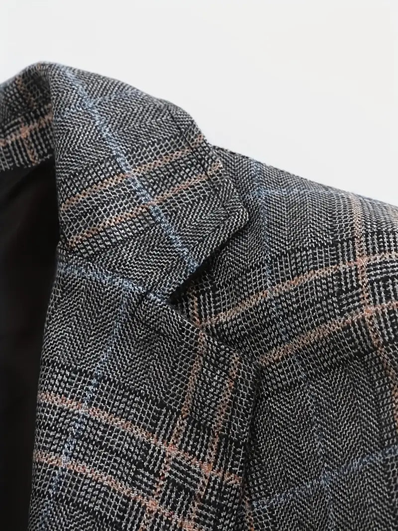 Classic Fit Checked Suit Jacket