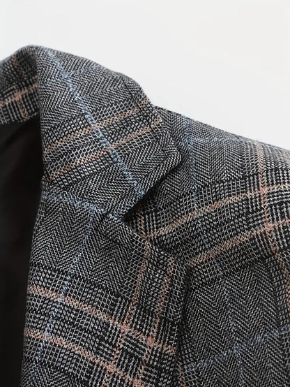 Classic Fit Checked Suit Jacket